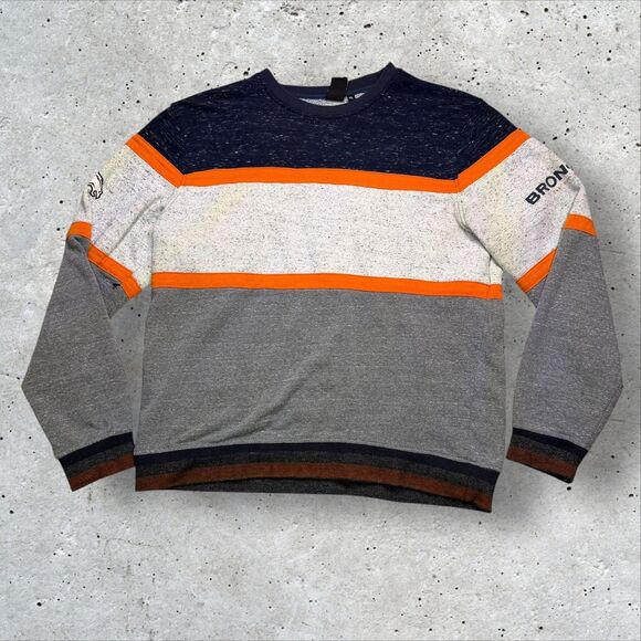 NFL Other - Denver Broncos NFL Team Apparel XL Colorblock Crewneck Sweatshirt Gray Orange